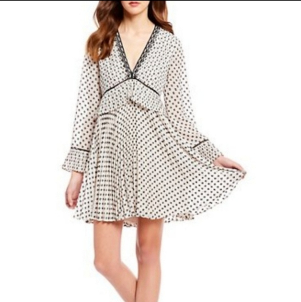 NWT Chelsea & Violet Mini Pleated Clip Dot Dress